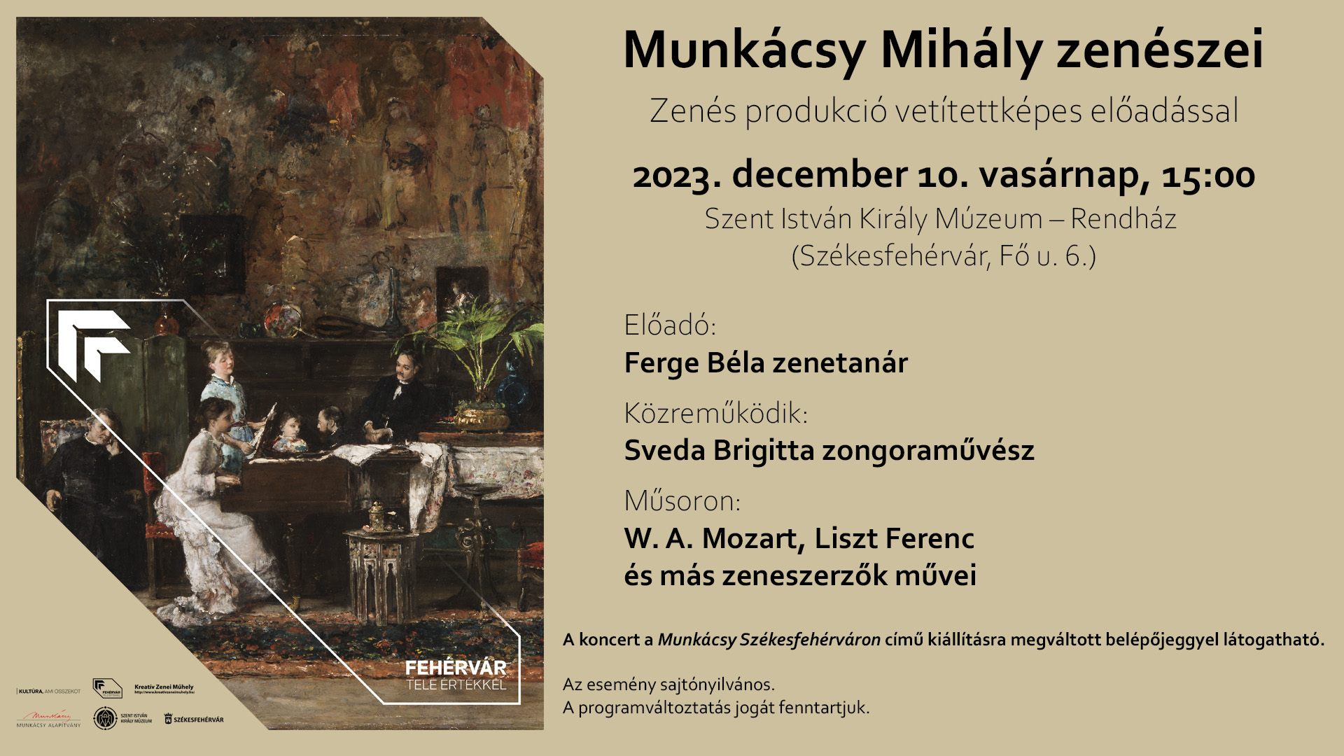 Munkácsy Mihály zenészei – zenés produkcióval várja látogatóit a múzeum